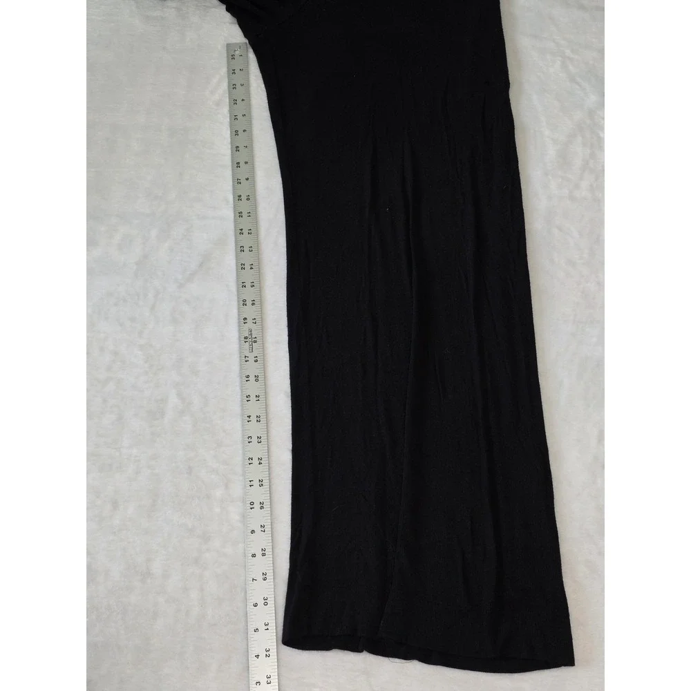 Athleta Womens Large Black Well Rested Rib Wide Leg Sleep Pajama Pants